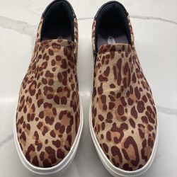 Leopard Pattern Slip On Shoes   Worn Once Like New 