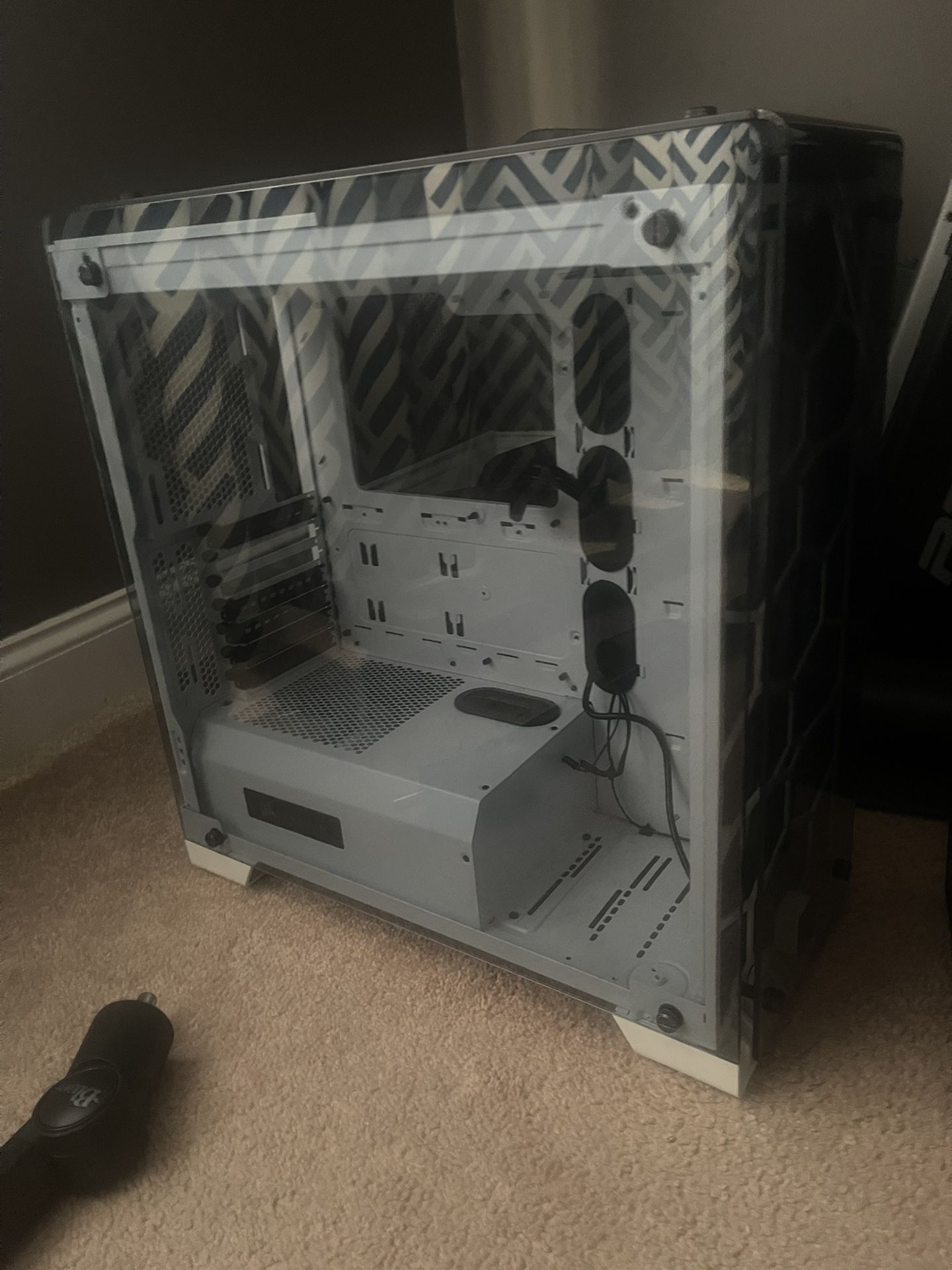 Pc Case & Blue Boom Mic Arm