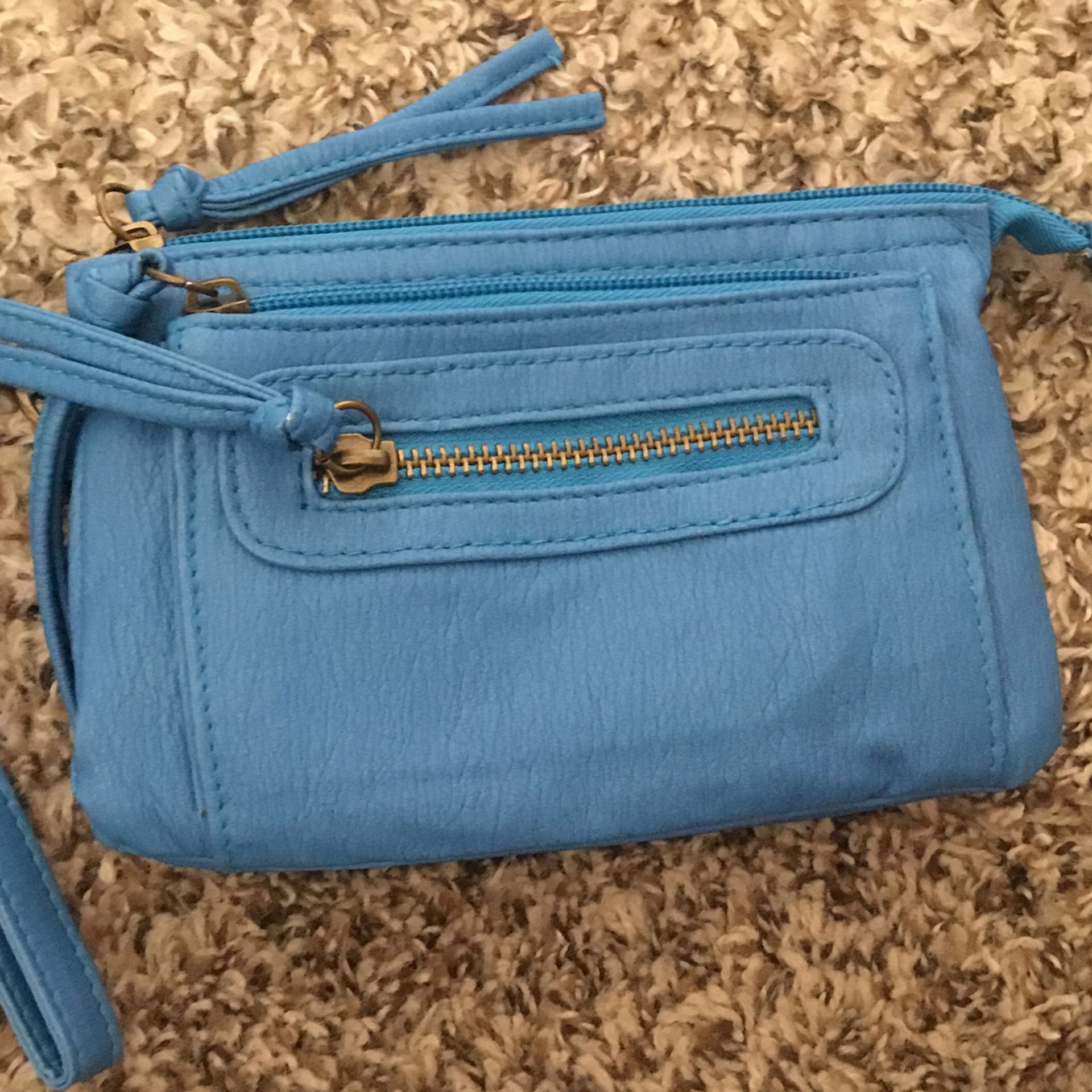 Blue Wallet/Small Purse/Makeup Bag (Like New)
