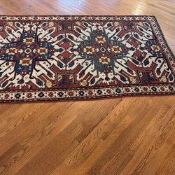1870 Antique Caucasian Kazak Rug 5x7