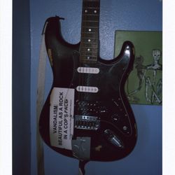 kurt cobain vandalism strat. looking to trade for a mustang