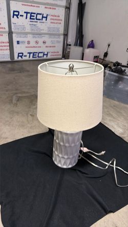 White Ceramic Table Lamp with Shade