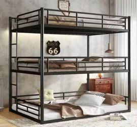 New in box Black Metal Triple Bunk Bed Frame
