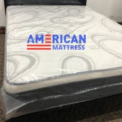 Mattress Queen pilowtop básic🟢 colchón pilowtop con box Spring ✴️