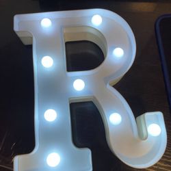 Marquee Letter R White Light Decor