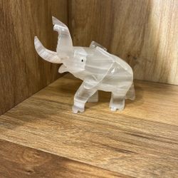 Elephant- Carved Quartz Figurine Statue 