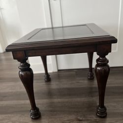 Bernhardt Valencia Cherry Side Table-Solid Wood & Metal Inset