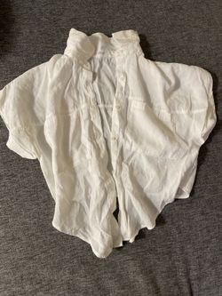 Zara White Cropped Flannel