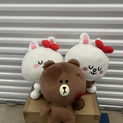 Lot Line Friends Cony Bunny and bear large plush toy
