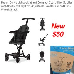 New Dream On Me Lightweight and Compact Coast Rider Stroller with One Hand Easy Fold, Adjustable Handles and Soft Ride Wheels, Black $50 firm cash onl
