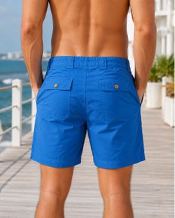 Mr Turk Blue Cargo Shorts SIZE 38 Cotton Blend 6.5" Inseam