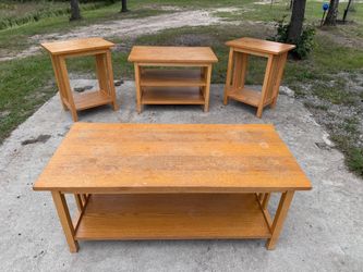Mission Style Oak Coffee and End Table Set