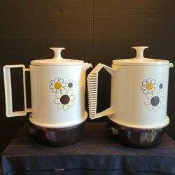 Set Of 2 Vintage Regal Poly Perk Coffee Makers Electric Percolator 2-4 Cups 7503