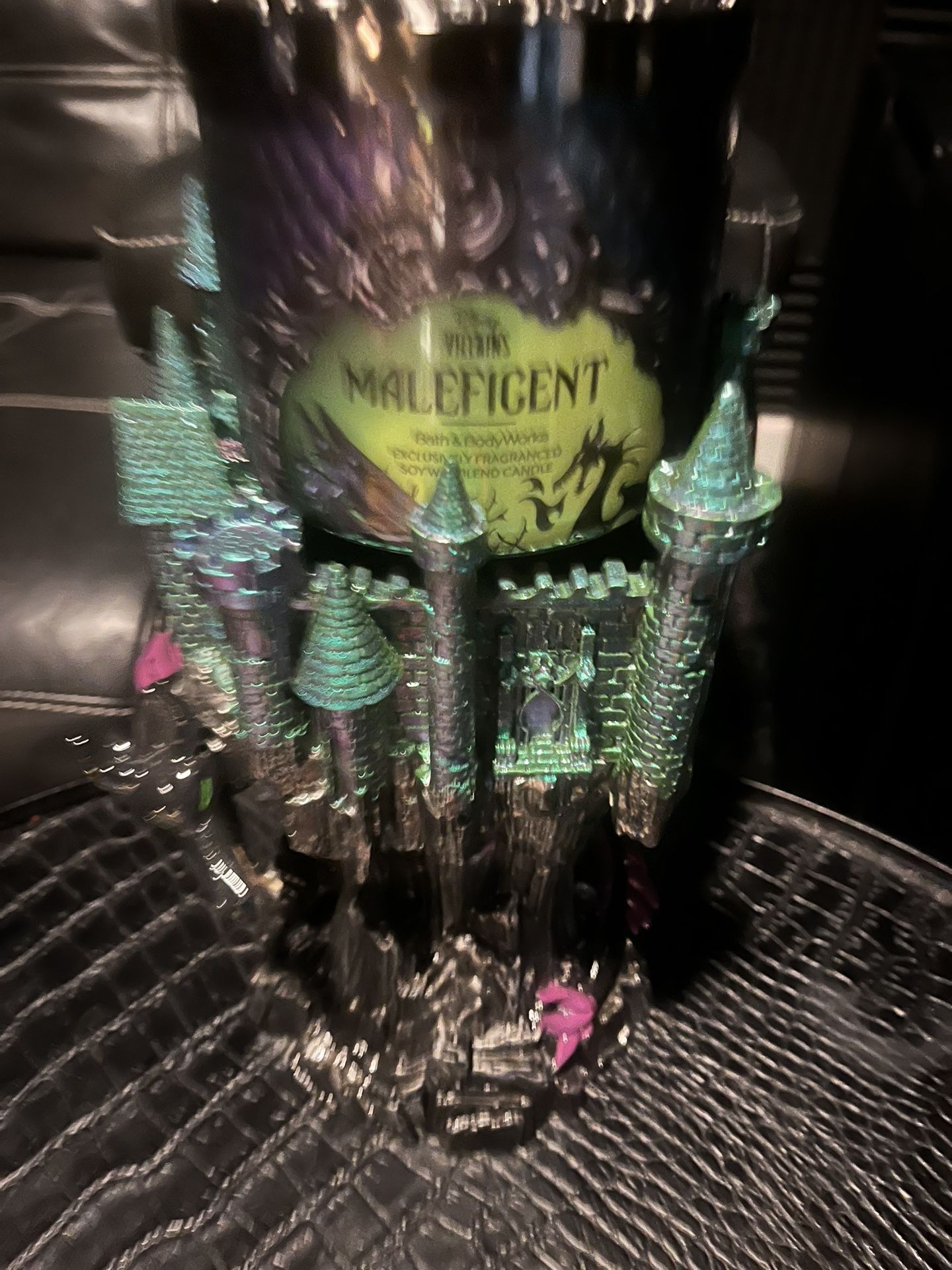 Maleficent Themed Candle And Holder