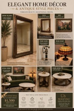 ELEGANT HOME DÉCOR & ANTIQUE STYLE PIECES TIMELESS BEAUTY. EXCEPTIONAL PIECES.