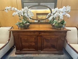 Solid Wood Executive Credenza / Buffet Cabinet – 82"