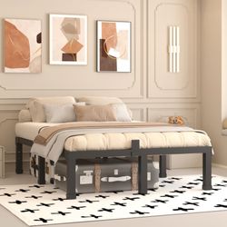 Yitong Angel 14 Inch Full Size Bed Frame, Heavy Duty Support 3500 lbs Metal Platform, No Box Spring Needed/Noise Free/Non-Slip/Steel Slat Support/Easy