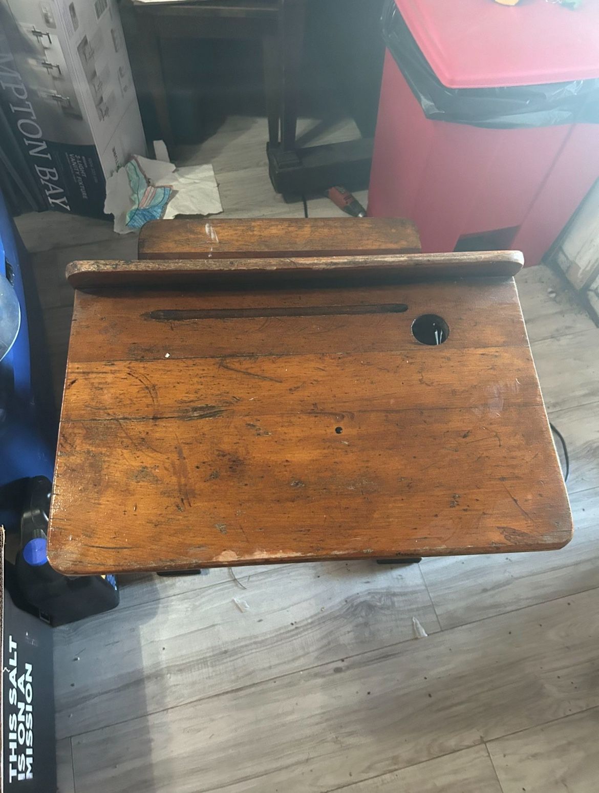 19th Century Antique Primitive School Desk | Combined Desk And Chair