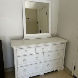 Solid Wood Dresser/Mirror and Side Table