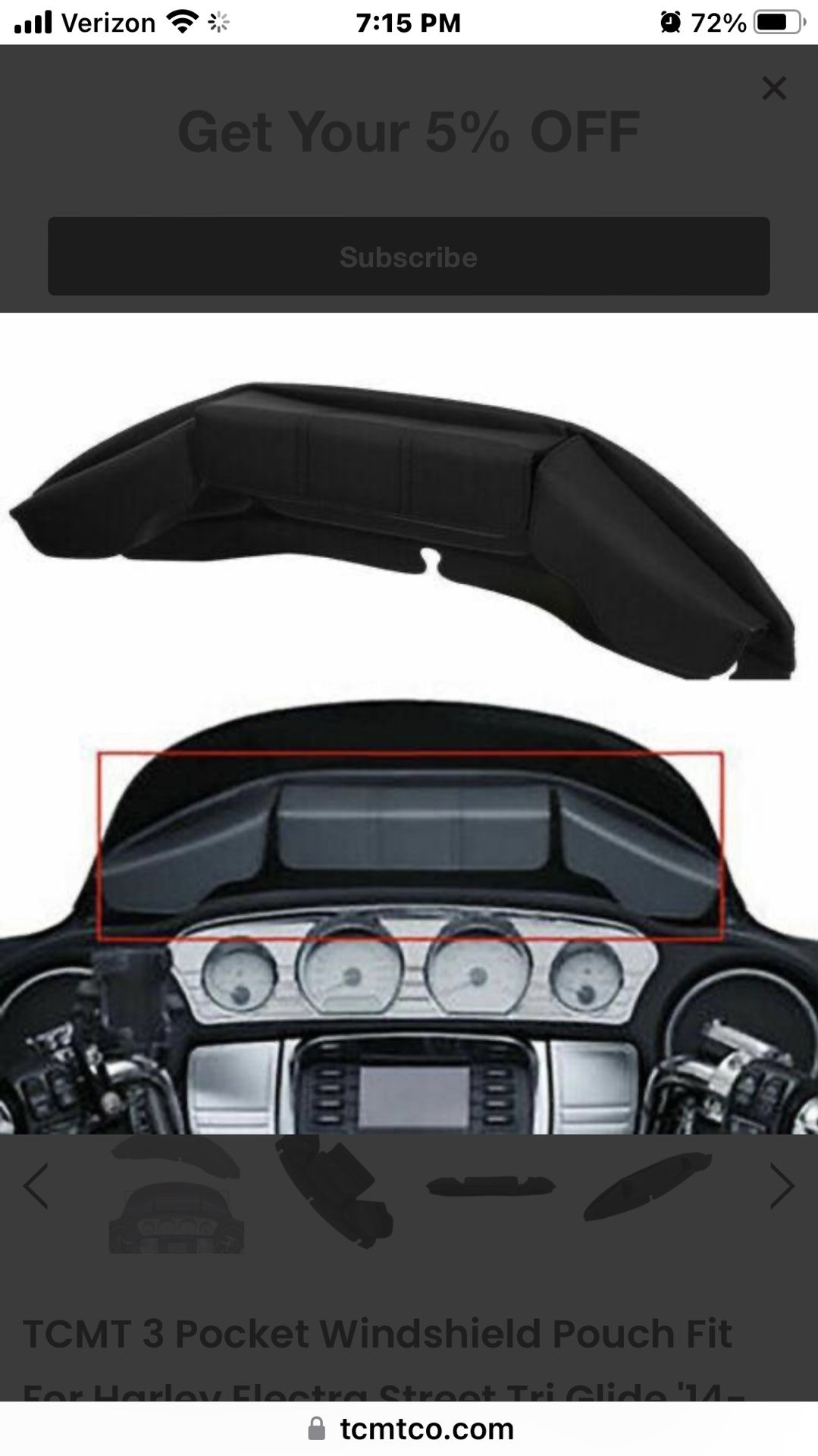 3 Pocket Windshield Pouch Fit For Harley14-'24