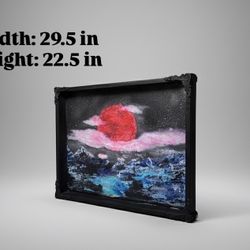 Wall Art - Moon And Mountains At Night 