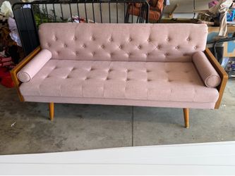 Pink sofa mid century