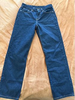 NEW Levis Low Pro Striped Jeans 27x30 Straight Leg Mid Rise Denim Cotton