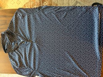 Men's Navy Triangle Print Button-Up Shirt XL