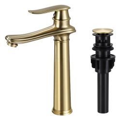 AKLFGN Brushed Gold Waterfall Vessel Faucet