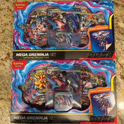 Pokemon Lot of 2 Mega Greninja EX Premium Collection Boxes Brand New. Sealed