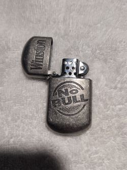 1993 Winston “No Bull” Flip-Top Lighter ~ Unused, Unfired ~ Sparks. ( Blue Drum )