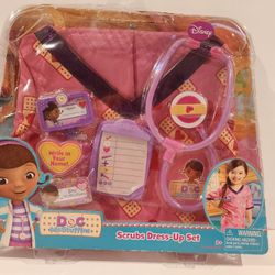 RARE Doc McStuffins Scrubs Dress-Up Set Halloween Costume  Disney NEW Size 4-6x