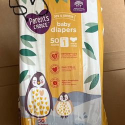 Parents Choice Size 1 Diaper 50 Count 