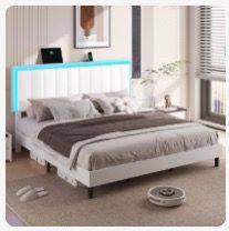 New Genovieve King Size White Bed Frame