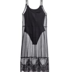 Black Bodysuit Dress New Size L