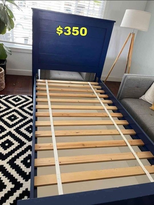 Twin bed, solid wood,Custom made with Huge storage drawer $299