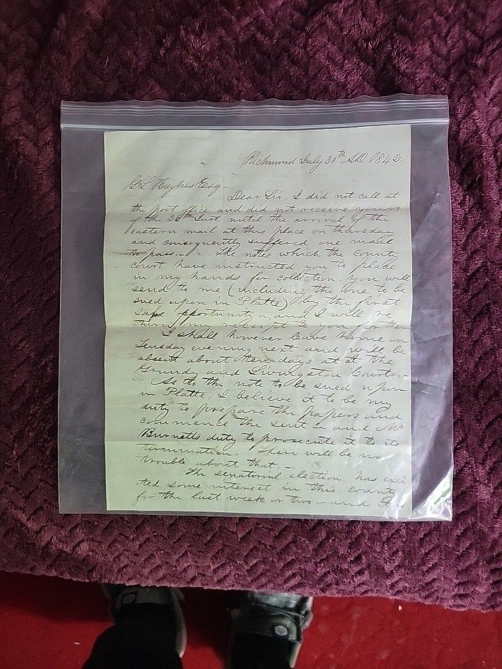 1842 Pre Civil War Political Letter