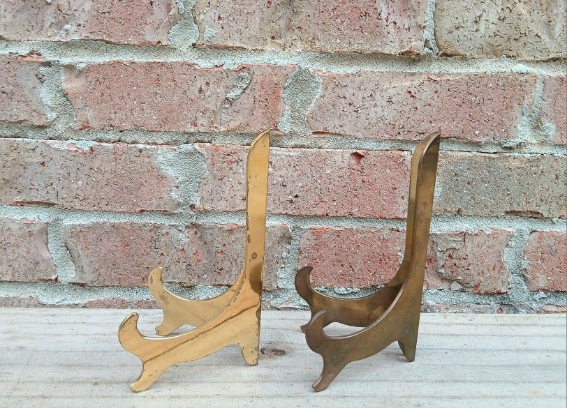 Vintage Brass Folding Display Holders