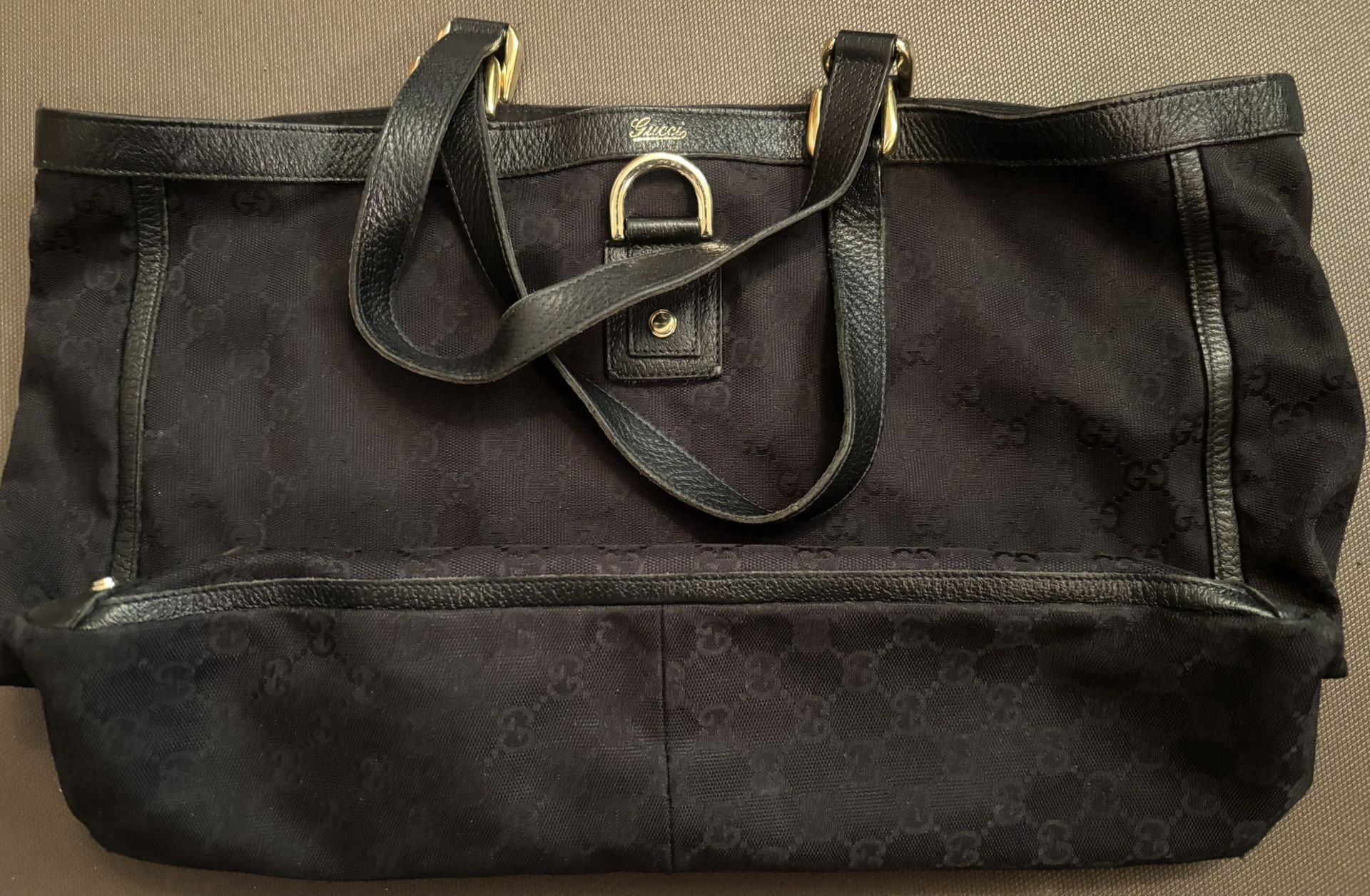Gucci Monogram Large Abbey Tote Black