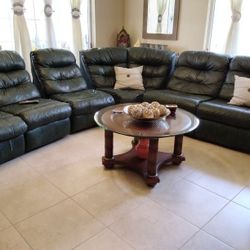 Convertible  Living Room Set Strong Leather In The Sitting  Area. 