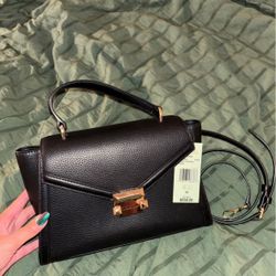 Michael Kors Whitney Black Leather Satchel Purse