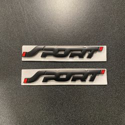 SPORT Badge Logo Emblem Metal Gloss Black