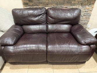 Leather Electric Reclining Loveseat