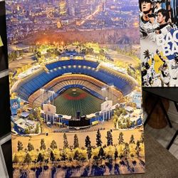 22”x34” LA Dodger Stadium Canvas Wall Art (Gallery Wrap) 