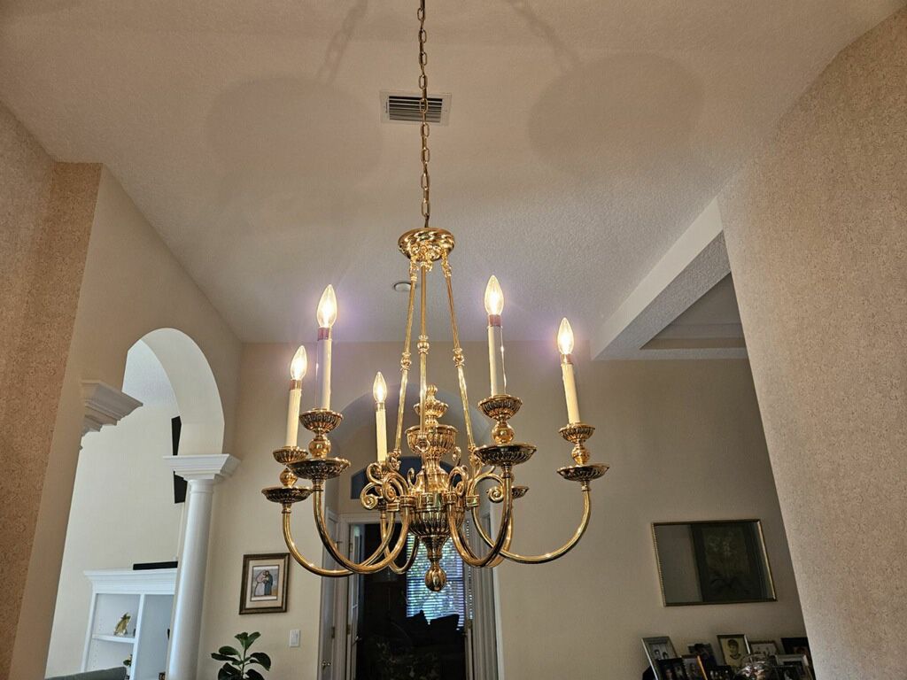 Chandelier and (2) Sconces