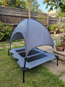 Vanderbilt Home Pet Canopy Bed - Elevated Cot with Shade