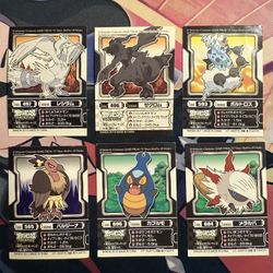 Pokemon Pocket monsters Kids Mini Seal Stickers Bandai Nintendo 2010 Lot (6pcs)