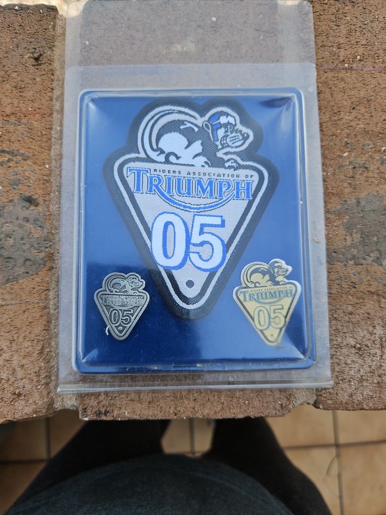 Triumph Motorcycles Association Patch and Pins