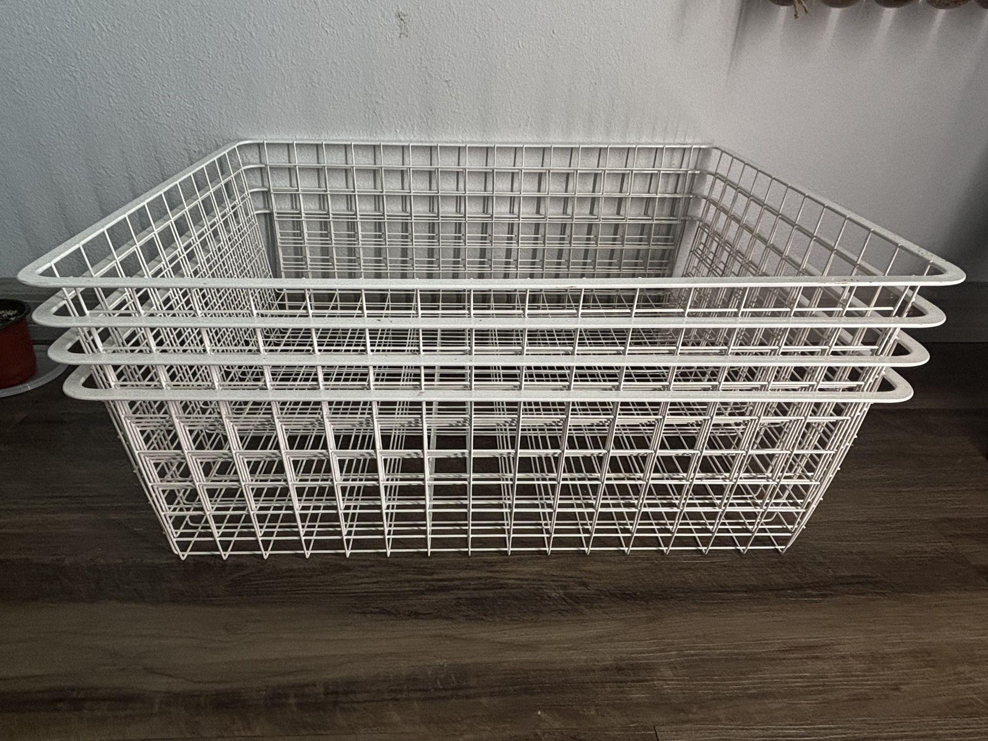 Set Of (4) Large Wire Baskets Gift Giving Storage Organizers