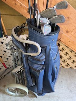Golf Club Set with Bag and Push Cart